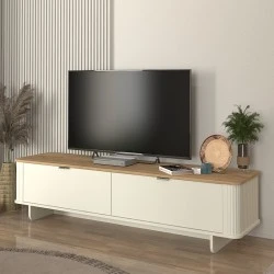 Bohema Megapap melamine tv stand in ivory - sepet oak color 180x47x45.6cm.