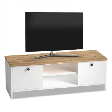 Cube Megapap melamine TV furniture in pine - white color 120x30x40cm.