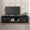 Davin Megapap melamine tv stand in black - black marble effect color 180x40x47cm.