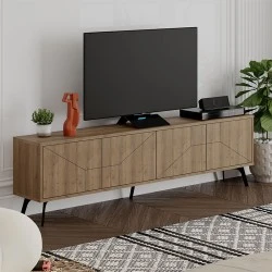 Dune Megapap melamine tv stand in light walnut color 180x29,6x50cm.