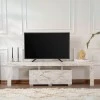 Enclave Megapap melamine TV furniture in marble effect color 180x31.3x50cm.