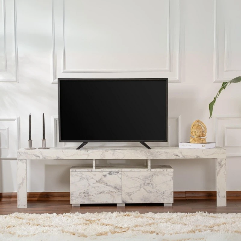 Enclave Megapap melamine TV furniture in marble effect color 180x31.3x50cm.