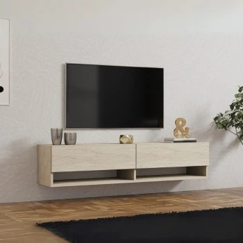 Arges Megapap melamine wall TV furniture in travertine color 140x29.6x30cm.