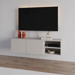 Conrad Megapap melamine wall mounted tv stand in sandstone color 140x35x38cm. Conrad Megapap melamine wall mounted tv stand in sandstone color 140x35x38cm.