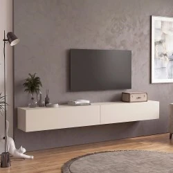 Έπιπλο τηλεόρασης επιτοίχιο Espanse Megapap χρώμα sandstone 241,8x31,7x30εκ.