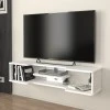 Perry Megapap melamine wall TV furniture in white color 120x29.6x25.6cm.