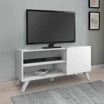 Evelyn Megapap melamine TV stand in white color 100x35x46cm.