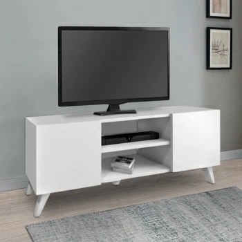 Evelyn Megapap melamine TV stand in white color 140x35x46cm.