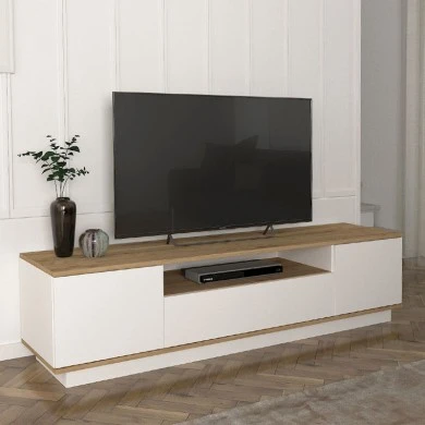 Fedya Megapap melamine tv stand in white color 180x45x44,6cm.