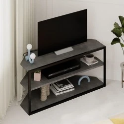 Echo Megapap corner melamine TV furniture in retro grey color 98x37x45cm.