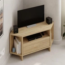 Viva Megapap corner melamine TV furniture in sapphire oak color 95,7x35,4x45cm.