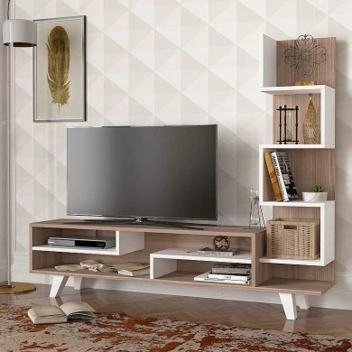 Granada Megapap melamine TV stand in white - cordoba color 149,5x29,5x120cm.