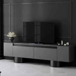 Haven Megapap melamine - metal tv stand in anthracite color 180x30x50cm.