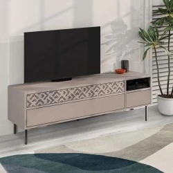 Heaton Megapap melamine TV furniture in light mocha color 144,6x35,6x48,4cm.