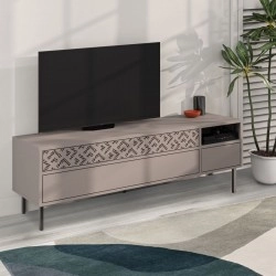 Έπιπλο τηλεόρασης Heaton Megapap χρώμα ανοιχτή μόκα 144,6x35,6x48,4εκ.