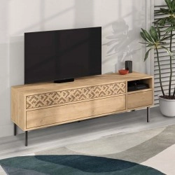 Έπιπλο τηλεόρασης Heaton Megapap χρώμα φυσικό οξιάς 144,6x35,6x48,4εκ.