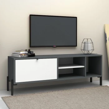 Hedda Megapap melamine TV furniture in grey - white color 160x35x50cm.