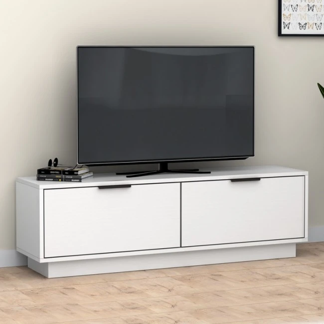 Lisa Megapap melamine TV furniture in white color 140x35x43cm.
