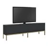 Έπιπλο τηλεόρασης Lord Megapap χρώμα μαύρο - χρυσό 180x30x47εκ.