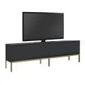 Έπιπλο τηλεόρασης Lord Megapap χρώμα μαύρο - χρυσό 180x30x47εκ.