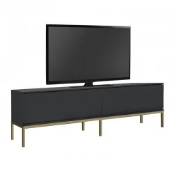 Έπιπλο τηλεόρασης Lord Megapap χρώμα μαύρο - χρυσό 180x30x47εκ. Έπιπλο τηλεόρασης Lord Megapap χρώμα μαύρο - χρυσό 180x30x47εκ.