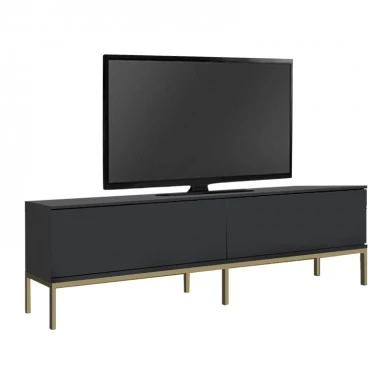 Lord Megapap melamine tv stand in black - gold color 180x30x47cm.