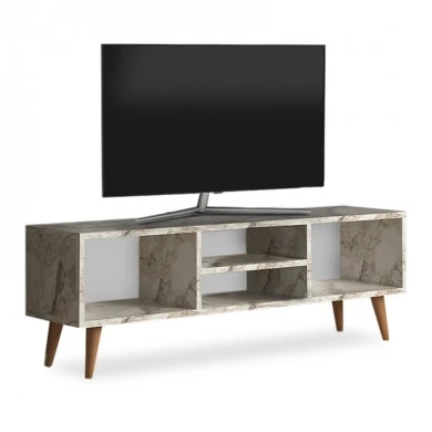 Loren Megapap melamine TV furniture in marble effect color 120x30x40cm.