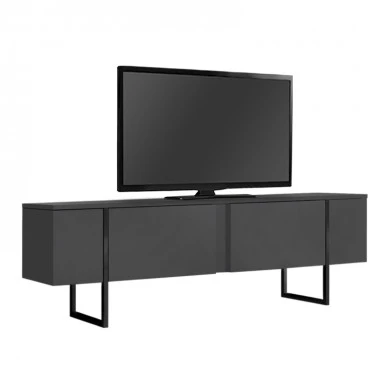 Luxe Megapap melamine TV furniture in anthracite color 180x30x50cm.