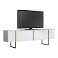Luxe Megapap melamine TV furniture in white - gold color 180x30x50cm.