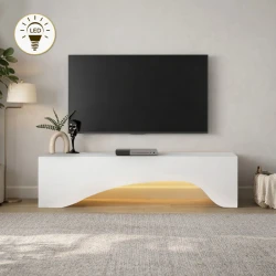 Έπιπλο τηλεόρασης Mara Megapap με LED χρώμα λευκό 150x31,4x40εκ. Έπιπλο τηλεόρασης Mara Megapap με LED χρώμα λευκό 150x31,4x40εκ.