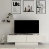 Έπιπλο τηλεόρασης Matera Megapap χρώμα λευκό 150x31,5x41,6εκ.