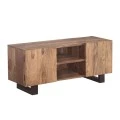 NELSON TV Board 130x43x55 Acacia Natural Finish (Black Paint)