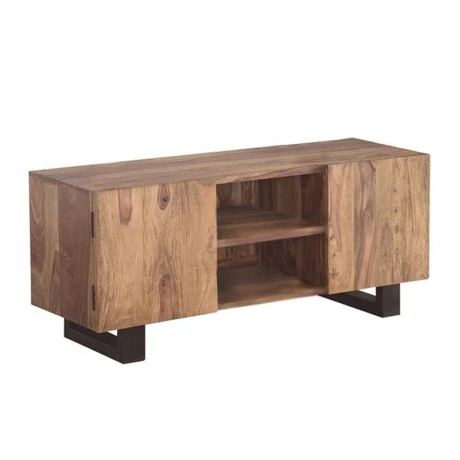 NELSON TV Board 130x43x55 Acacia Natural Finish (Black Paint)