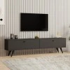Paris Megapap melamine TV stand in anthracite color 160x25x35cm.