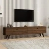 Paris Megapap melamine TV stand in walnut color 160x25x35cm.