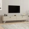 Paris Megapap melamine TV stand in travertine color 160x25x35cm.