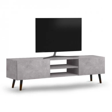 Plane Megapap melamine TV furniture in retro grey color 150x32x46cm.