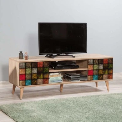Soho Megapap melamine TV furniture in sonoma color 140x40x50cm.