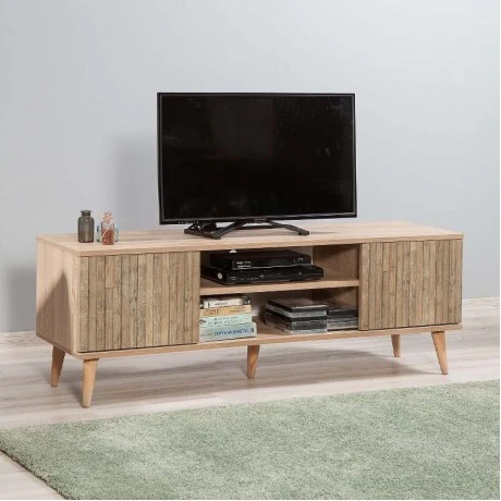 Έπιπλο τηλεόρασης Soho Megapap χρώμα sonoma 140x40x50 εκ.