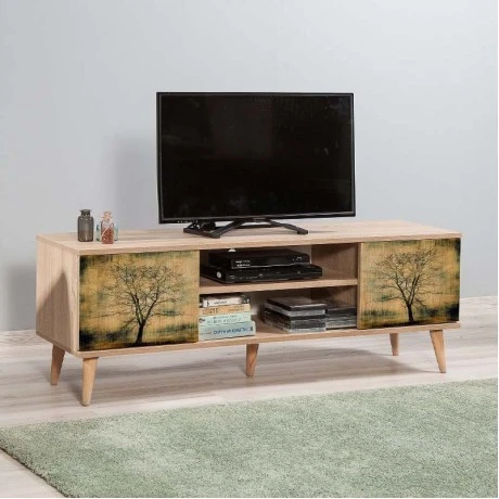 Έπιπλο τηλεόρασης Soho Megapap χρώμα sonoma 140x40x50 εκ.