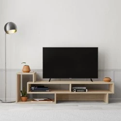 Έπιπλο τηλεόρασης Tetra Megapap χρώμα sapphire oak 136,7x40x42εκ.