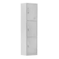 Ντουλάπα Locker 3 θέσεων με μεταλλικό σκελετό σε χρώμα λευκό 38x45x185εκ