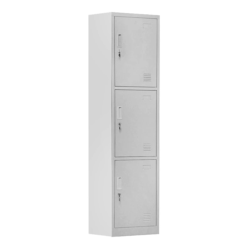Ντουλάπα Locker 3 θέσεων με μεταλλικό σκελετό σε χρώμα λευκό 38x45x185εκ