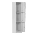 Ντουλάπα Locker 3 θέσεων με μεταλλικό σκελετό σε χρώμα λευκό 38x45x185εκ