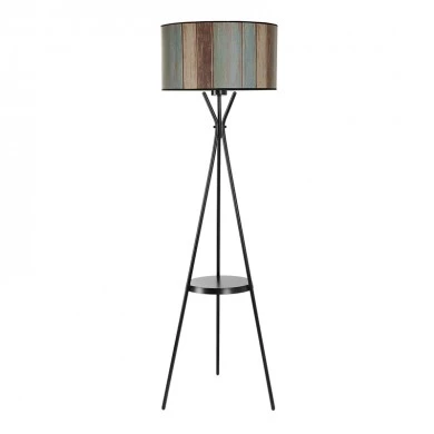 Augustine Megapap metal/fabric PVC  floor light in black - multicolor 50x45x158cm.