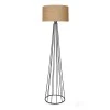 Clarke Megapap metallic/fabric floor lamp in black/natural color 38x38x155cm.