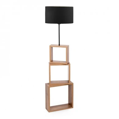 Claude Megapap Mdf/fabric/Pvc floor lamp in brown/black color 37x20x140cm.