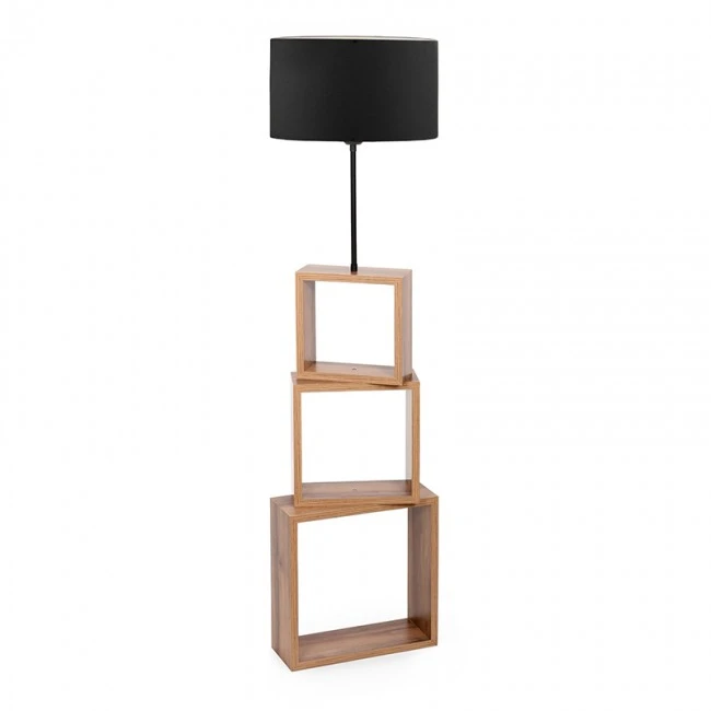 Claude Megapap Mdf/fabric/Pvc floor lamp in brown/black color 37x20x140cm.