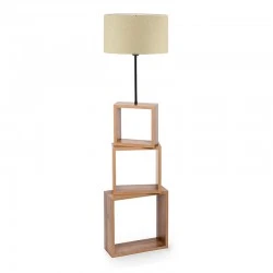 Claude Megapap Mdf/fabric/Pvc floor lamp in brown/beige color 37x20x140cm.