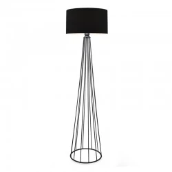 Faraday Megapap metallic/fabric floor lamp in black color 38x21x155cm.
